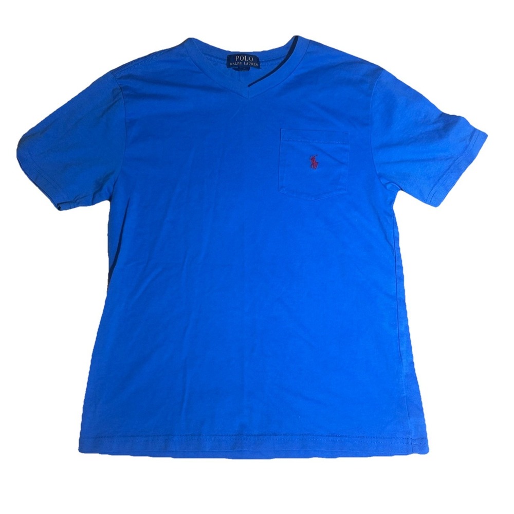 Polo Ralph Lauren Kid's Pocket T-Shirt Size M (10-12) Blue Short Sleeve